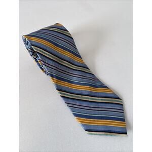 Jhane Barnes Colorful Stripe Men’s 100% Silk Tie Business Occasion Designer